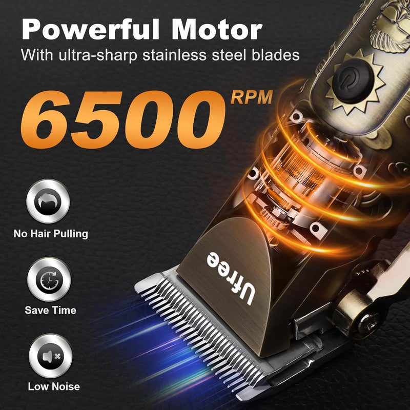 UFREE Beard Trimmer, Hair Clippers Mens Shaver Electric Razor, Hair Trimmer for Men Cordless Barber Clippers and Trimmers Set, Hair Cutting Kit for Men Grooming Gifts - Image 5